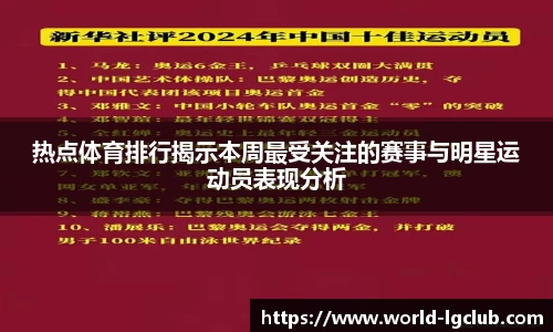 热点体育排行揭示本周最受关注的赛事与明星运动员表现分析